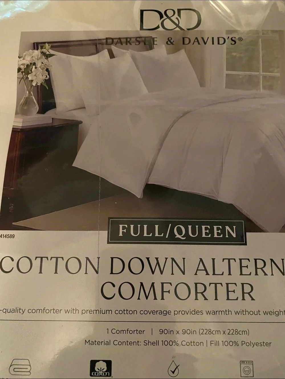 Darden &David Full/Queen White Cotton Down Alternative Comforter